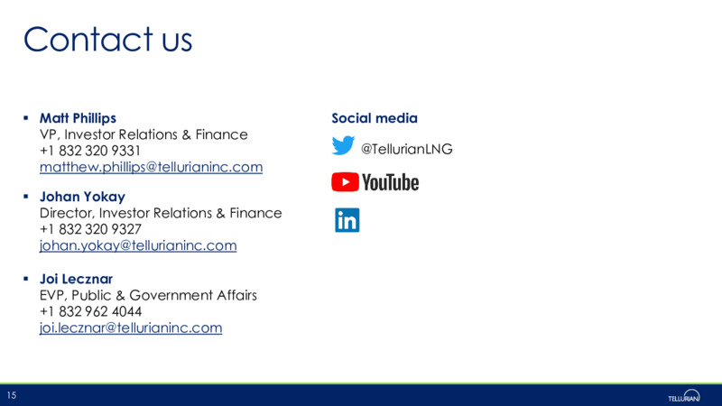 May 2021 Corporate Presentation – Tellurian Inc. – slide 14