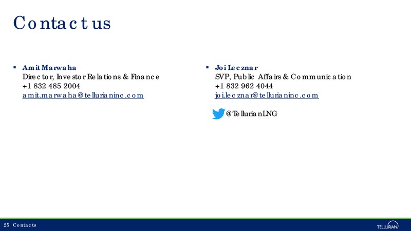 June 2018 Corporate Presentation – Tellurian Inc. – slide 24