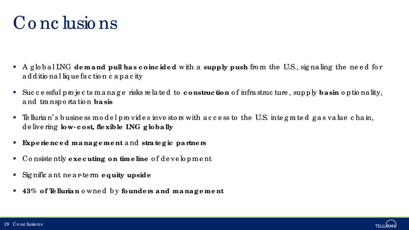 August 2018 Corporate Presentation – Tellurian Inc. – slide 17