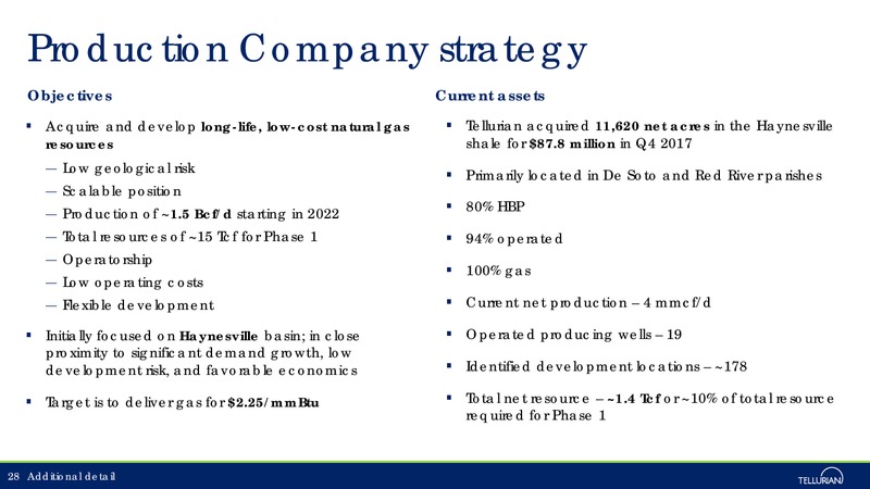 August 2018 Corporate Presentation – Tellurian Inc. – slide 27