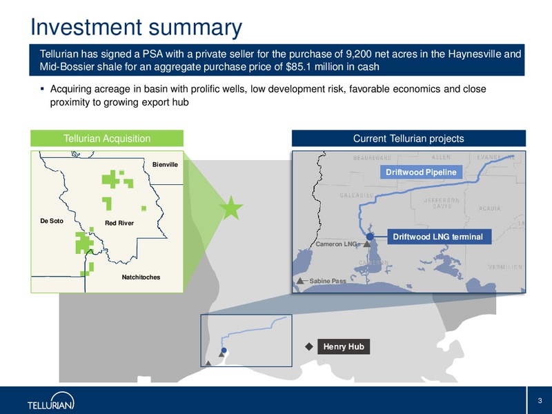 Core Haynesville Acquisition – Tellurian Investments Inc. – slide 2