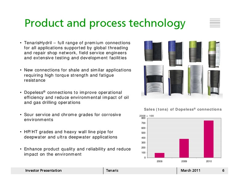 MARCH 2011 INVESTOR PRESENTATION – Tenaris Sa – slide 5