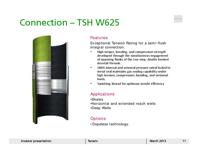 MARCH 2013 INVESTOR PRESENTATION – Tenaris Sa – slide 10