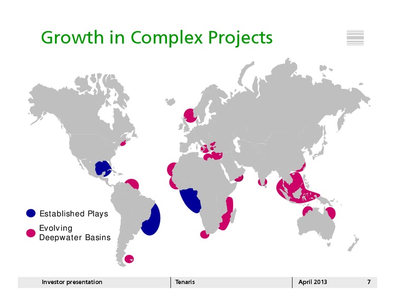 APRIL 2013 INVESTOR PRESENTATION – Tenaris Sa – slide 6