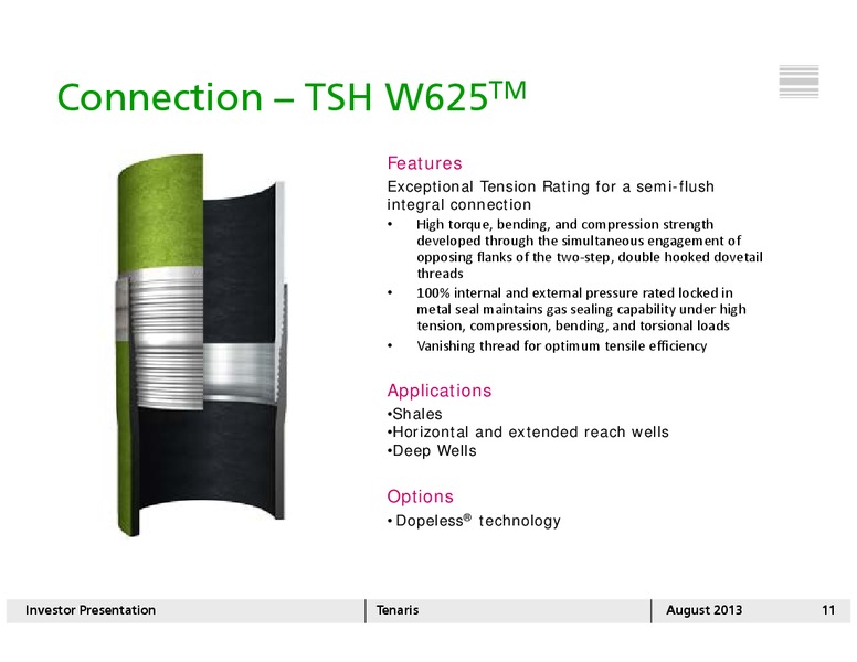 AUGUST 2013 INVESTOR PRESENTATION – Tenaris Sa – slide 10