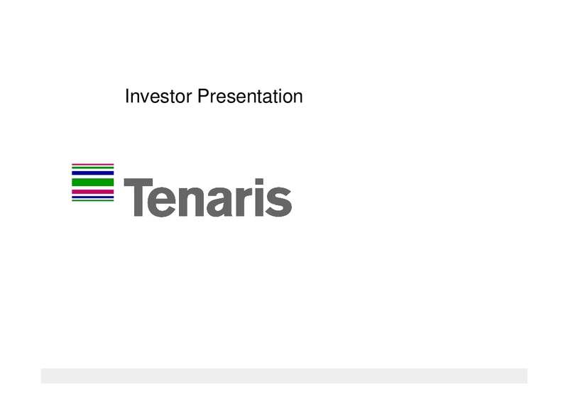 SEPTEMBER 2012 INVESTOR PRESENTATION – Tenaris Sa – slide 1