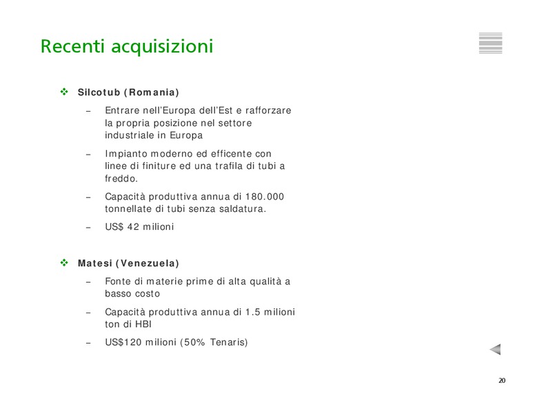 INVESTOR PRESENTATION – Tenaris Sa – slide 21