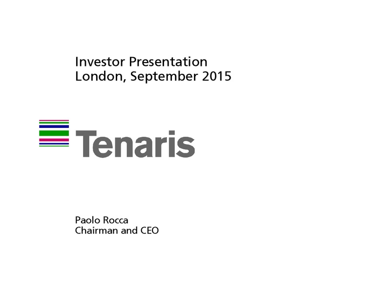 Johnson Rice Energy Conference – Tenaris Sa – slide 1