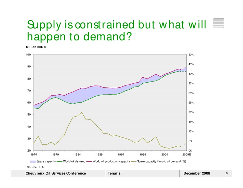 CHEUVREUX OIL SERVICES CONFERENCE – Tenaris Sa – slide 3