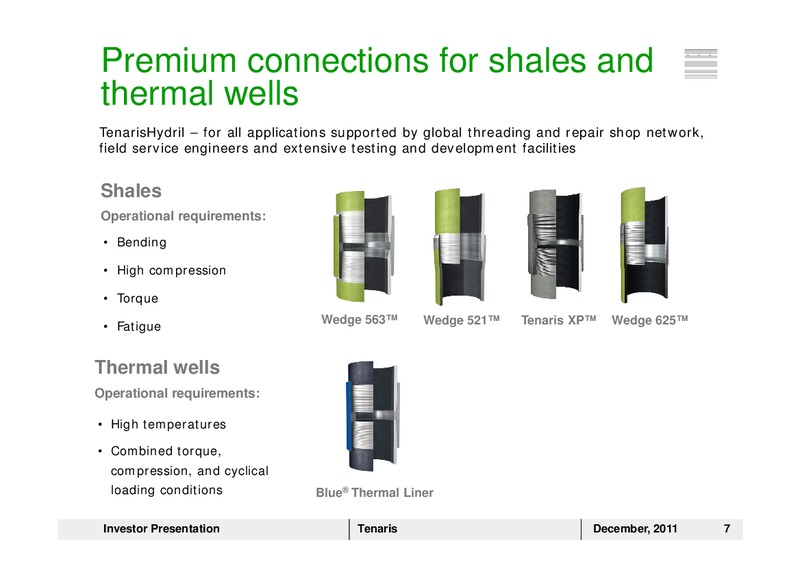 DECEMBER 2011 INVESTOR PRESENTATION – Tenaris Sa – slide 6