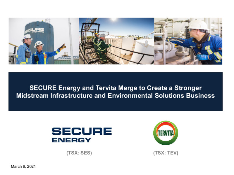 Secure Energy and Tervita to Merge   March 2021 – Tervita – slide 1