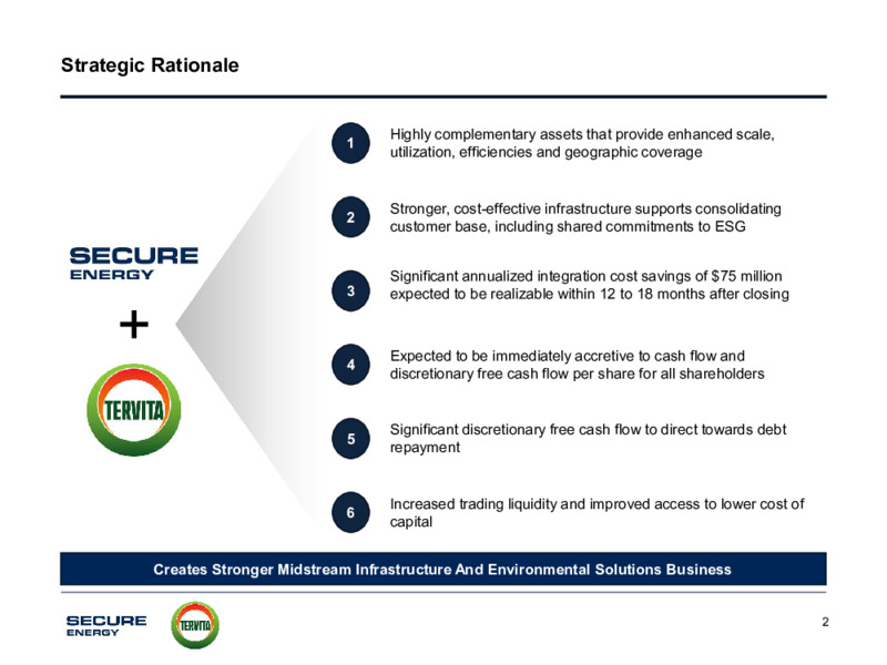 Secure Energy and Tervita to Merge   March 2021 – Tervita – slide 2