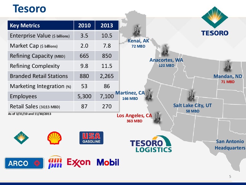 Deutsche Bank Energy Conference – Tesoro Corporation – slide 4
