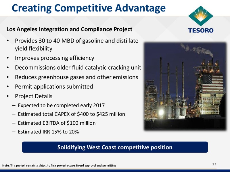 Credit Suisse Energy Summit Conference – Tesoro Corporation – slide 12