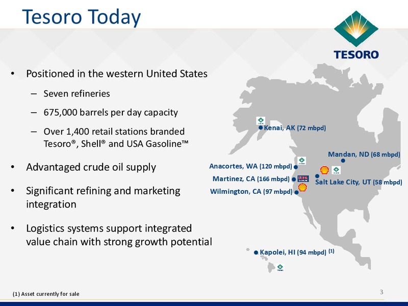 Bank Of America Refining Conference – Tesoro Corporation – slide 2