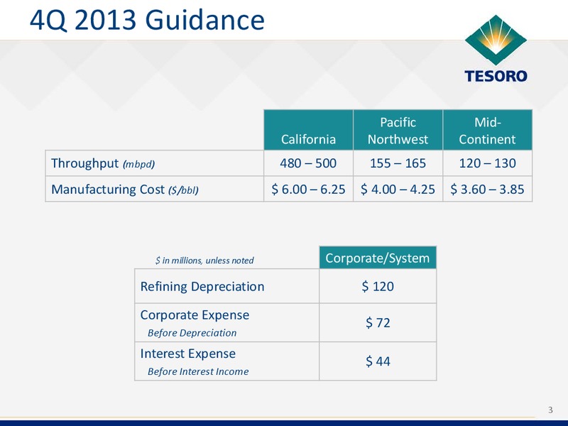 Q2 2013 Earnings Call – Tesoro Corporation – slide 2