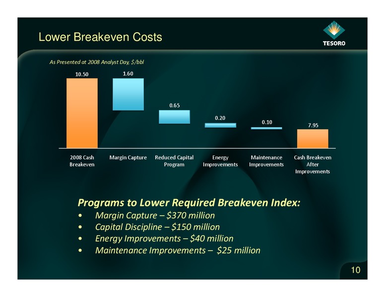 Analyst Day – Tesoro Corporation – slide 9