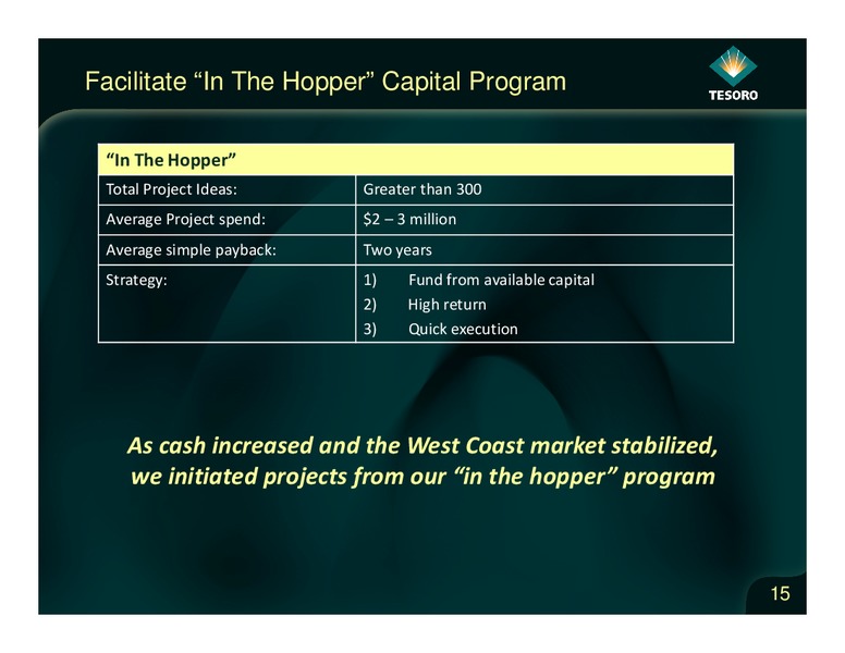 Analyst Day – Tesoro Corporation – slide 14