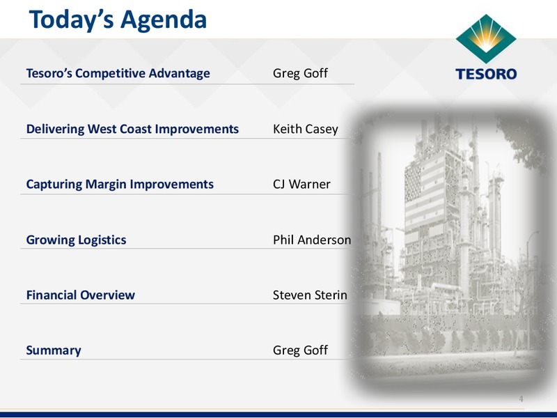Analyst Day Presentation – Tesoro Corporation – slide 3