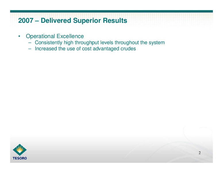 Annual Shareholder Meeting – Tesoro Corporation – slide 3