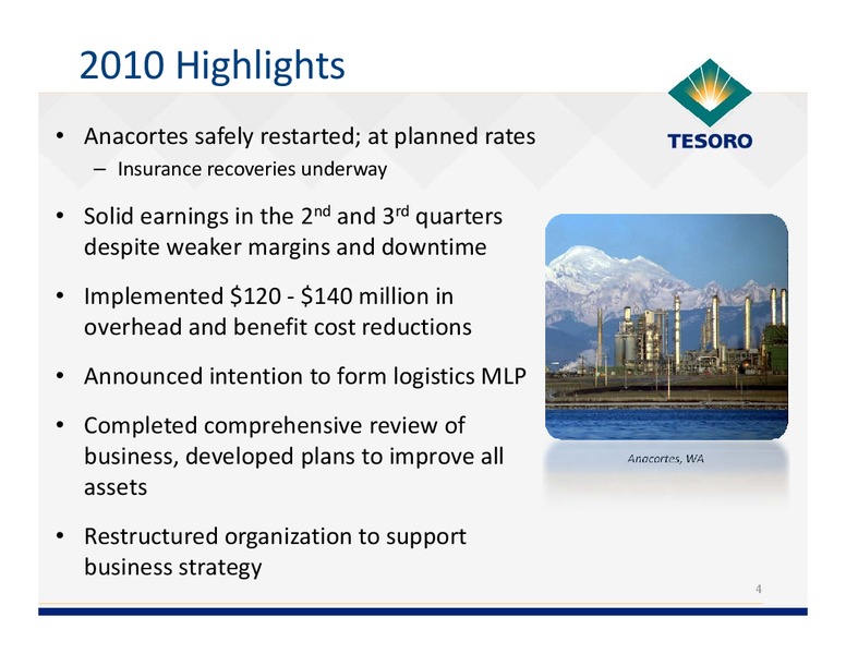 Analyst Day – Tesoro Corporation – slide 3