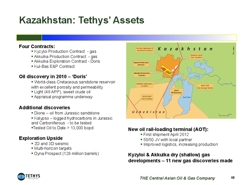 SEPTEMBER 2012 INVESTOR PRESENTATION – Tethys Petroleum Ltd. – slide 9