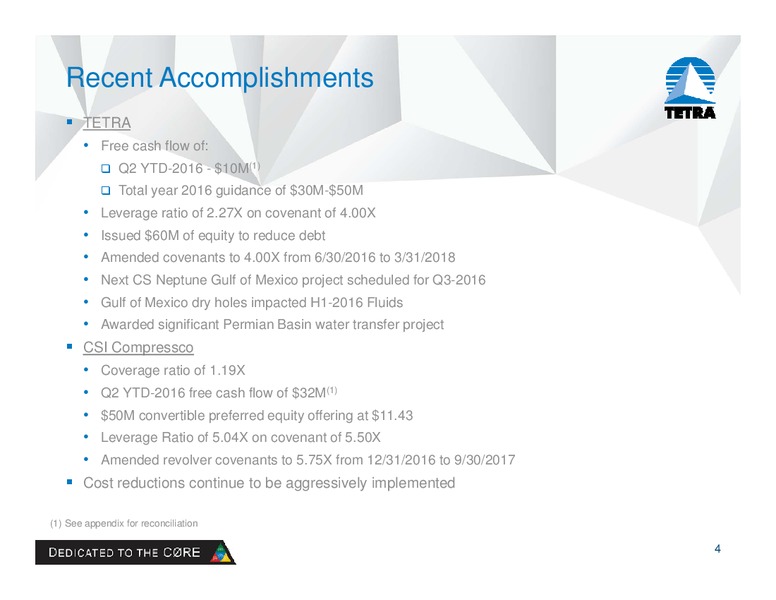 August 2016 Company Presentation – Tetra Technologies Inc. – slide 3