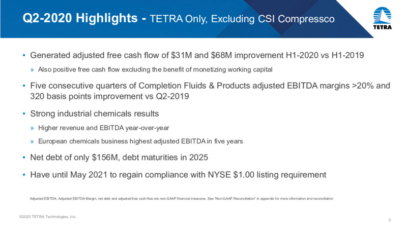 October 2020 Corporate Presentation – Tetra Technologies Inc. – slide 4