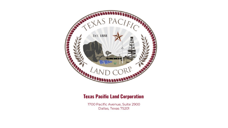 August 2025  Investor Presentation – Texas Pacific Land Trust – slide 47