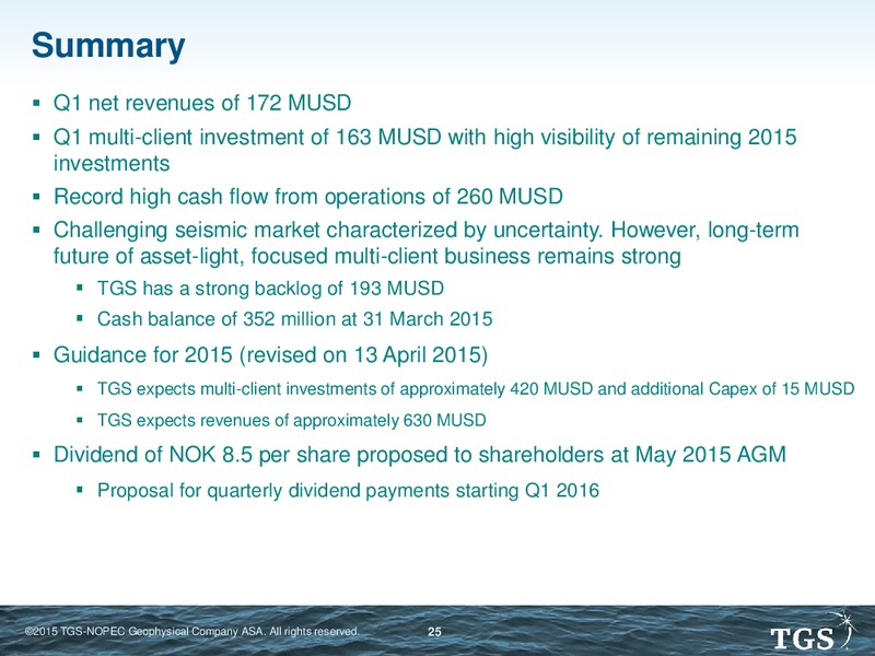 Q1 2015 EARNINGS CALL – Tgs-Nopec Geophysical Company – slide 24
