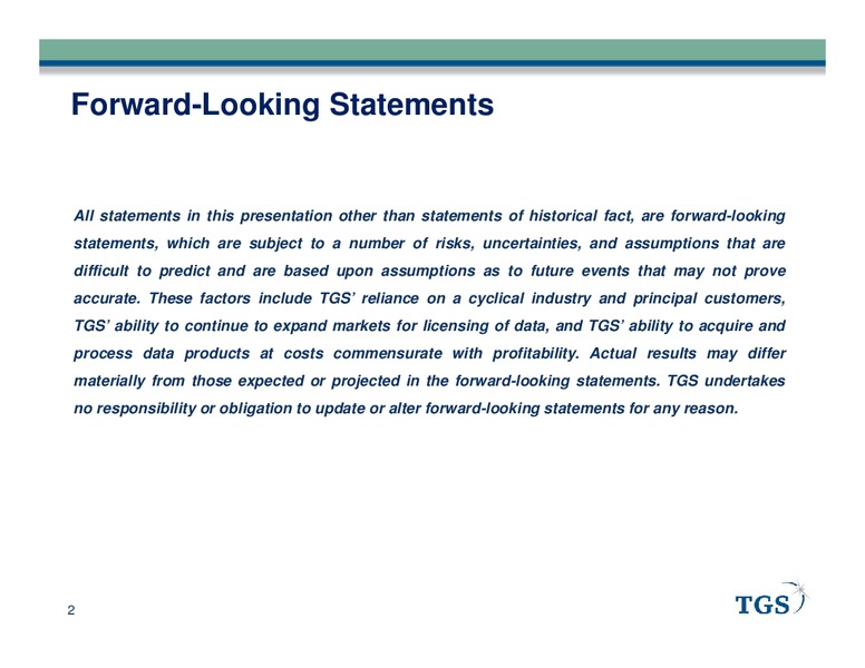 PARETO OIL AND OFFSHORE CONFERENCE – Tgs-Nopec Geophysical Company – slide 2