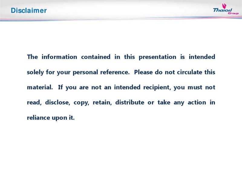 Q1 2014 EARNINGS CALL – Thai Oil Public Company Limited – slide 2