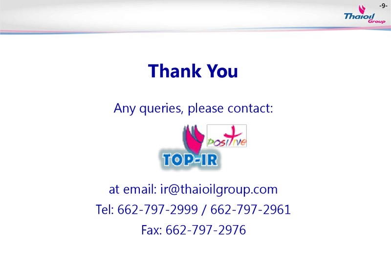 Q2 2015 Financial Result – Thai Oil Public Company Limited – slide 8