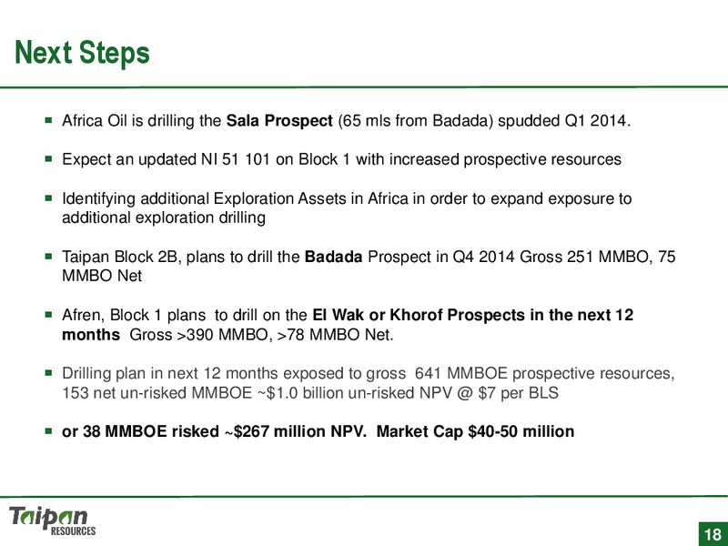 Corporate Presentation – Tiapan Resources – slide 18
