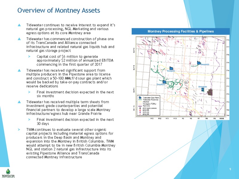 January 2017 Investor Update – Tidewater Midstream and Infrastructure – slide 8