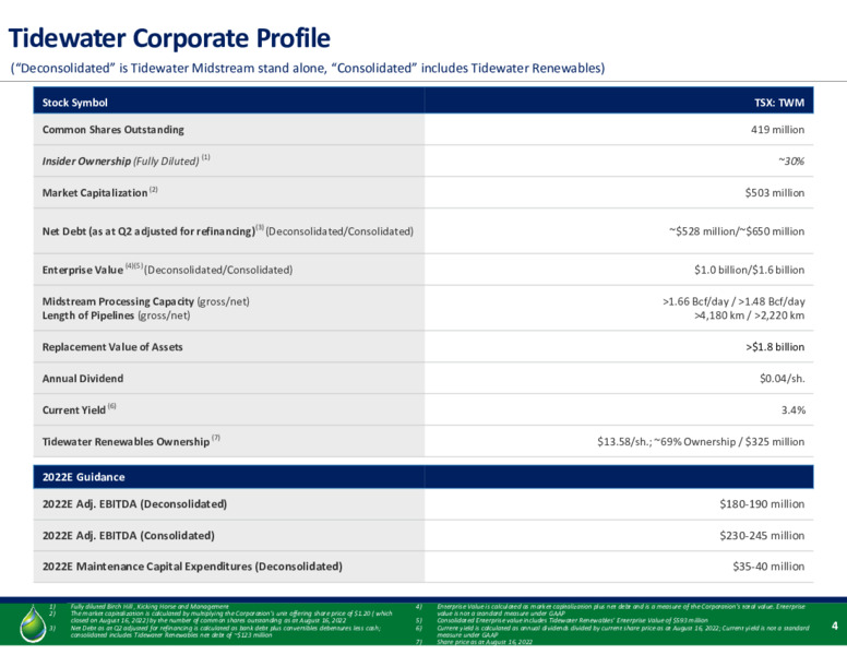 August 2022 Investor Presentation – Tidewater Midstream and Infrastructure – slide 2