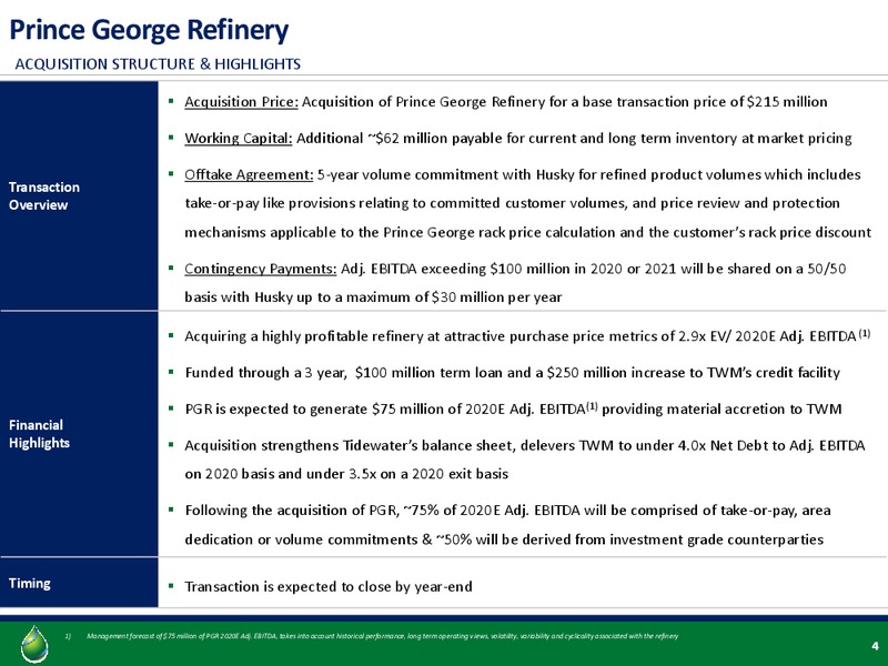 October 2019 Investor Presentation – Tidewater Midstream and Infrastructure – slide 2
