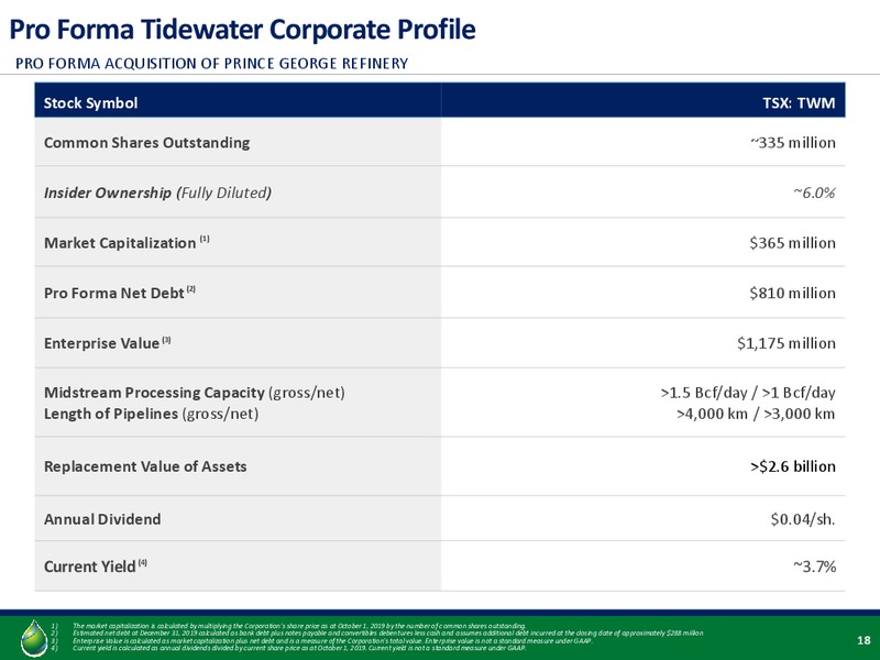 October 2019 Investor Presentation – Tidewater Midstream and Infrastructure – slide 15