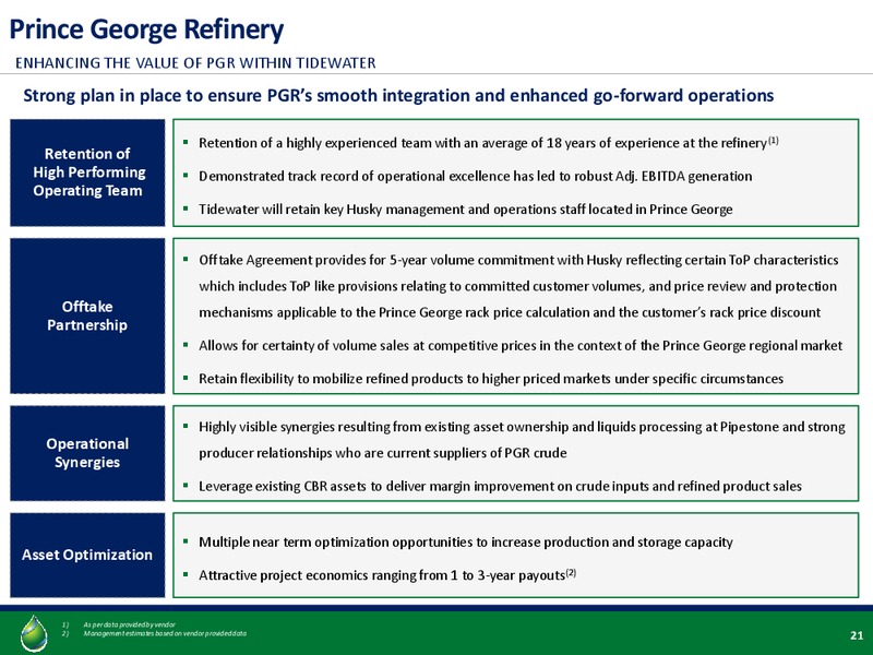 October 2019 Investor Presentation – Tidewater Midstream and Infrastructure – slide 18