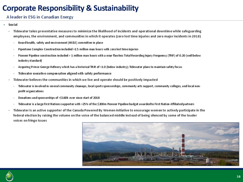 November 2019 Investor Presentation – Tidewater Midstream and Infrastructure – slide 13