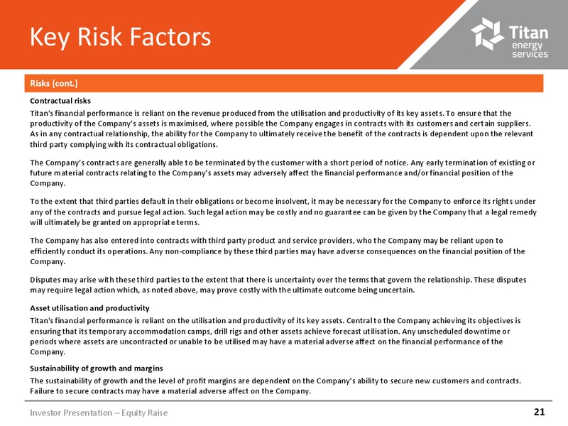 January 2015 Investor Presentation – Titan Energy Services Limited – slide 19