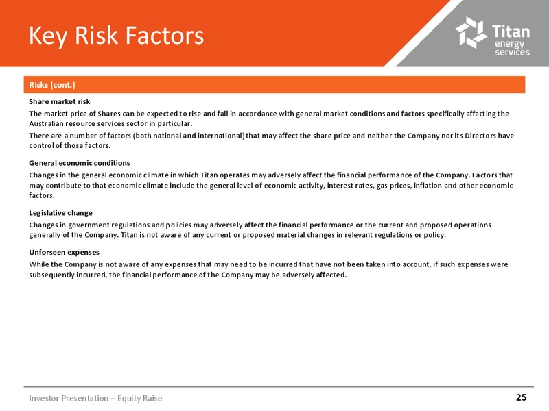 January 2015 Investor Presentation – Titan Energy Services Limited – slide 23