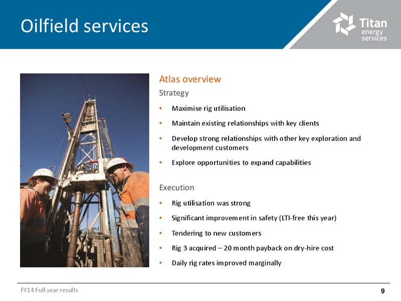 FULL YEAR 2014 RESULTS – Titan Energy Services Limited – slide 8