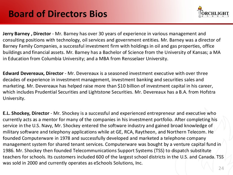 March 2016 Investor Presentation – Torchlight Energy Resources, Inc. – slide 22