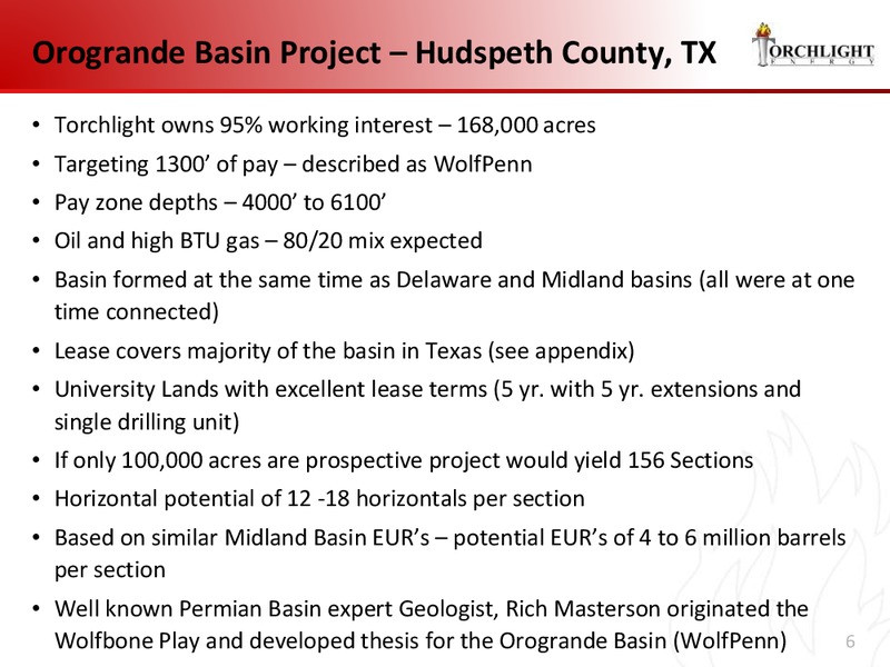 Investor Presentation – Torchlight Energy Resources, Inc. – slide 5