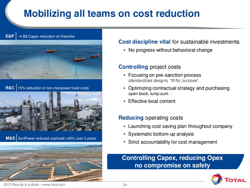 2013 Results and Outlook – Total SA – slide 24