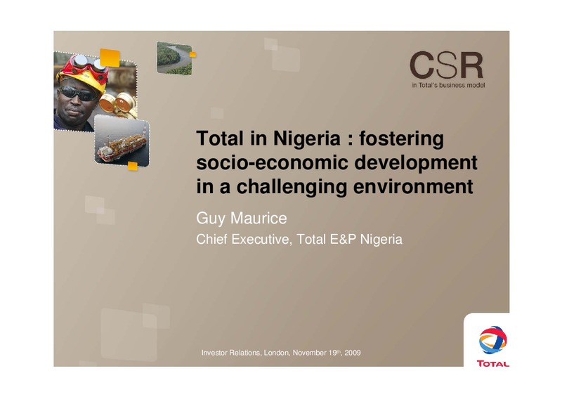 November 2009 Investor Presentation – Total SA – slide 1
