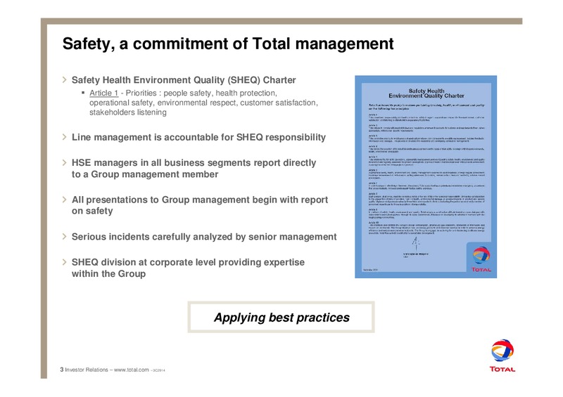 Safety Policy – Total SA – slide 4