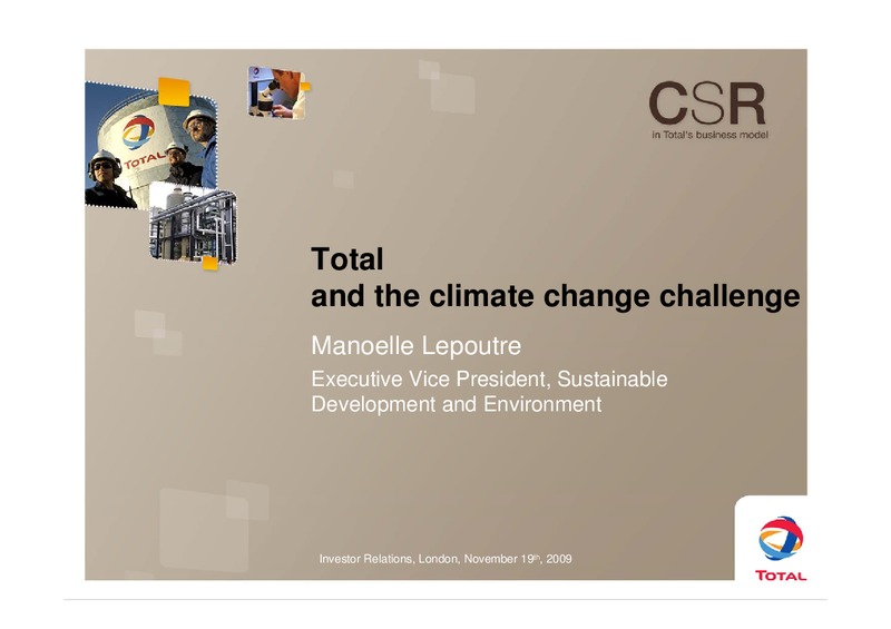 The Climate Change Challenge – Total SA – slide 1