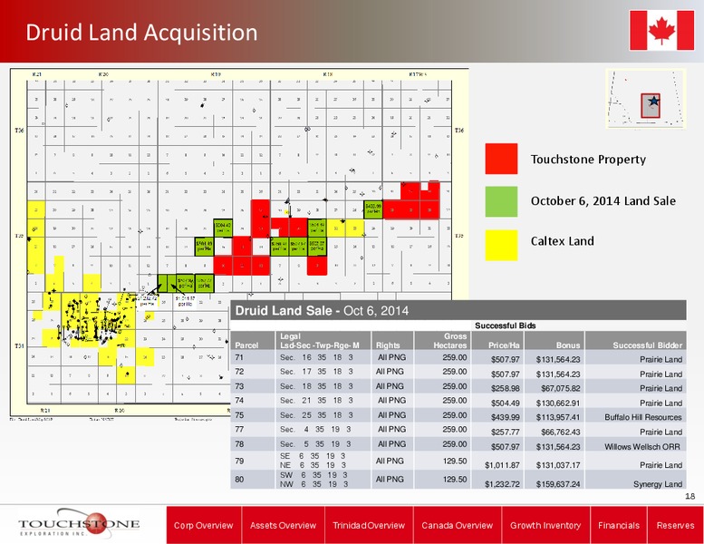 Q3 2014 RESULTS – Touchstone Exploration Inc. – slide 15